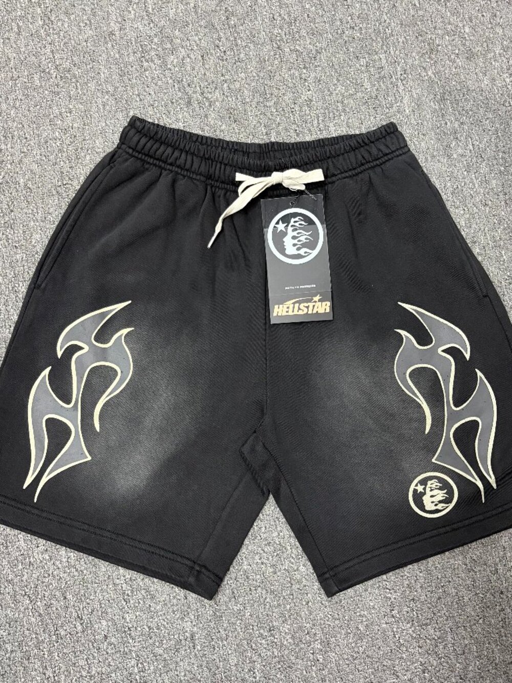 Hellstar Flame Shorts Black Mens Size S